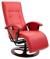 Fotelis VLX Massage 248458, raudonas, 92 cm x 66 cm x 106 cm