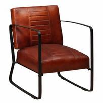 Fotelis VLX Genuine Leather, rudas, 640 cm x 600 cm x 740 cm