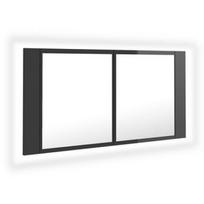 Vonios spintelė VLX High Gloss, pilka, 12 x 90 cm x 45 cm