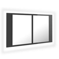 Vonios spintelė VLX High Gloss, pilka, 12 x 80 cm x 45 cm