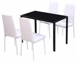 Valgomojo komplektas VLX 5 Pieces 242989, baltas/juodas