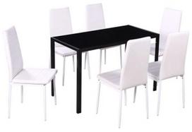 Valgomojo komplektas VLX 7 Piece 242988, baltas/juodas