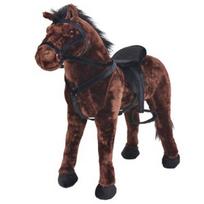 Pliušinis žaislas VLX Horse, rudas/juodas, 62 cm