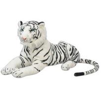 Pliušinis žaislas VLX Tiger, baltas/juodas, 40 cm