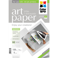 ColorWay ART Photo Paper T-shirt transfer (white), 5 sheets, A4, 120 g/m²