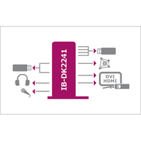 hdmi ilgintuvas - IcyBox Multi Docking Station 2x USB 3.0, HDMI, Black IB-DK2241AC - 6 nuotrauka
