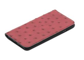 odinis iphone deklas - Tellur Book case Ostrich Genuine Leather for iPhone 7 red - 1 nuotrauka