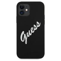 iphone 12 mini dekliukas - Guess "GUHCP12SLSVSBW Silicone Vintage Fuschia Script Cover iPhone 12 mini" - 1 nuotrauka