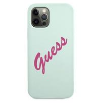 telefonas iphone pro max 12 - Guess "GUHCP12LLSVSBF Silicone Vintage Fuschia Cover iPhone 12 Pro Max" Blue - 1 nuotrauka