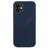 iphone 12 mini dekliukas - Guess "GUHCP12SLSVSBL Silicone Vintage Cover iPhone 12 mini" Blue - 1 nuotrauka