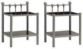 Naktinis staliukas VLX Bedside Cabinets, juodas/pilkas, 34.5x45x60.5 cm