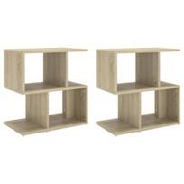Naktinis staliukas VLX 806371 2 pcs, ąžuolo, 50x30x51.5 cm