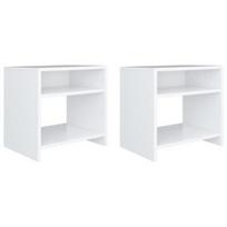 Naktinis staliukas VLX 800010 2 pcs, baltas, 40x30x40 cm