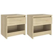 Naktinis staliukas VLX Chipboard Sonoma Oak, medžio, 40x30x39 cm