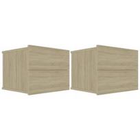 Naktinis staliukas VLX 801060 2 pcs, ąžuolo, 40x30x30 cm