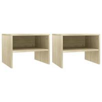 Naktinis staliukas VLX 800070 2 pcs, ąžuolo, 40x30x30 cm
