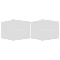 Naktinis staliukas VLX 801054 2 pcs, baltas, 40x30x30 cm