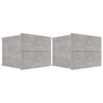 Naktinis staliukas VLX 801062 2 pcs, pilkas, 40x30x30 cm