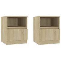 Naktinis staliukas VLX 806164 2 pcs, ąžuolo, 40x40x50 cm
