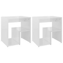 Naktinis staliukas VLX 806341 2 pcs, baltas, 40x30x40 cm