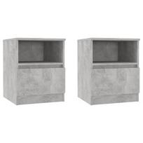 Naktinis staliukas VLX Chipboard 2 pcs, pilkas, 40x40x50 cm