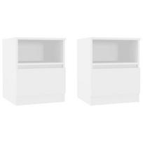 Naktinis staliukas VLX Chipboard 2 pcs, baltas, 40x40x50 cm