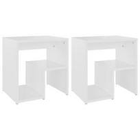 Naktinis staliukas VLX 806329 2 pcs, baltas, 40x30x40 cm