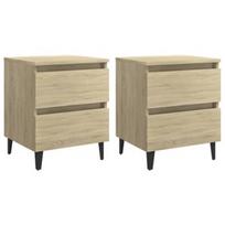 Naktinis staliukas VLX Chipboard 2 pcs, medžio, 40x35x50 cm