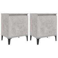 Naktinis staliukas VLX 805842 2 pcs, pilkas, 40x30x50 cm