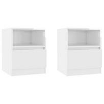 Naktinis staliukas VLX 806170 2 pcs, baltas, 40x40x50 cm