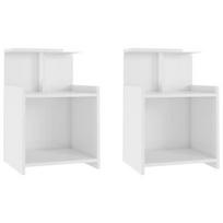 Naktinis staliukas VLX Chipboard High Gloss, baltas, 35x40x60 cm