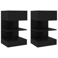 Naktinis staliukas VLX 2 pcs 808651, juodas, 35x40x65 cm