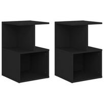 Naktinis staliukas VLX 2pcs 806349, juodas, 35x35x55 cm