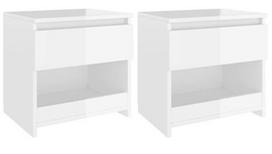 Naktinis staliukas VLX Bedside Cabinets, baltas, 30x40x39 cm