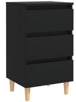 Naktinis staliukas VLX Chipboard 805889, juodas, 40x35x69 cm