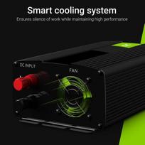 adapteris 220v 12v - GREENCELL INV08 Voltage converter Green Cell 12V - 220V, 1000W/2000W - 4 nuotrauka