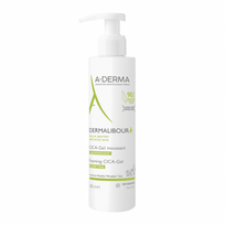  A-DERMA putojantis intensyvios priežiūros prausiamasis gelis DERMALIBOUR + CICA, 200 ml