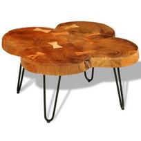 Kavos staliukas VLX Solid Sheesham Wood, rudas, 650 mm x 650 mm x 350 mm