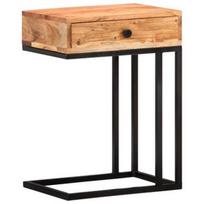 Kavos staliukas VLX Solid Acacia Wood, rudas, 300 mm x 450 mm x 610 mm