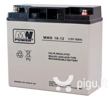 elektros automobilio - MWpower  MWS 12V 18Ah M5(T13) AGM - 1 nuotrauka