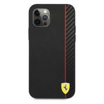 Ferrari "FESAXHCP12LBK On Track Stripe Carbon Case iPhone 12 Pro Max" Black