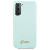 galaxy s21 plus deklas - Guess "GUHCS21MLSLMGLB Silicone Metal Logo Script Cover Galaxy S21 Plus" - 1 nuotrauka