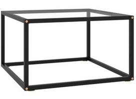 Kavos staliukas VLX Coffee Table, skaidrus/juodas, 600 mm x 600 mm x 350 mm