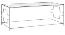 Kavos staliukas VLX Coffee Table, skaidrus/sidabro, 1200 mm x 600 mm x 450 mm