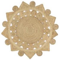 Kilimas VLX Braided Jute 133714, rudas, 120 cm x 120 cm