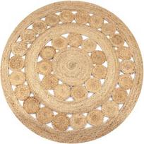 Kilimas VLX Braided Jute 245343, rudas, 120 cm x 120 cm
