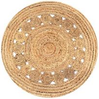 Kilimas VLX Braided Jute 245342, rudas, 90 cm x 90 cm