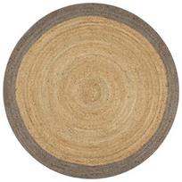 Kilimas VLX Handmade Jute 133674, pilkas/šviesiai ruda, 90 cm x 90 cm
