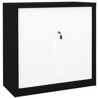 Spintelė VLX Sliding Door Cabinet, balta/juoda, 40 x 90 x 90 cm