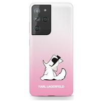 Karl Lagerfeld "KLHCS21LCFNRCPI PC/ TPU Choupette Eats Cover Galaxy S21 Ultra" Pink